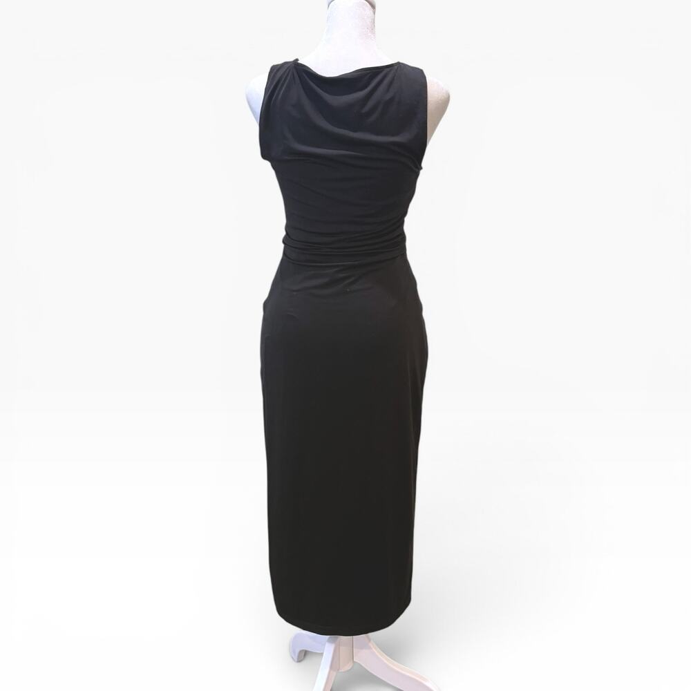 LOVERS + FRIENDS Matriarch Midi Dress Black Leg Slit Stretch Small EUC - Picture 4 of 4
